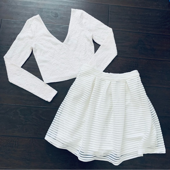 NWOT Forever 21 White High Waisted Fit & Flare Mini Skirt | Size: S - Picture 2 of 10